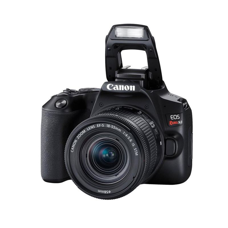 Canon EOS Rebel SL3 DSLR Camera with 18-55mm Lens (Black), Bundle with Bag, 32GB SD Card, Filter Pack, Cleaning Kit