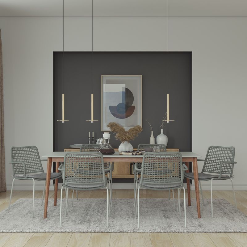 Midtown Concept Bleue 7pc Wood Indoor Dining Set - 7 pc Set - Grey