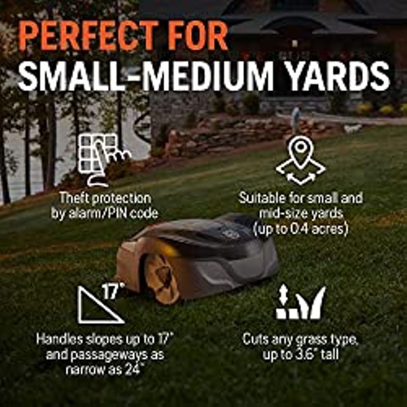 Husqvarna Automower® 115H Connect/4G Robotic Lawn Mower, Small – Medium Yards (0.4 Acres) 115H 4G-Mows Up To 0.4 Acre