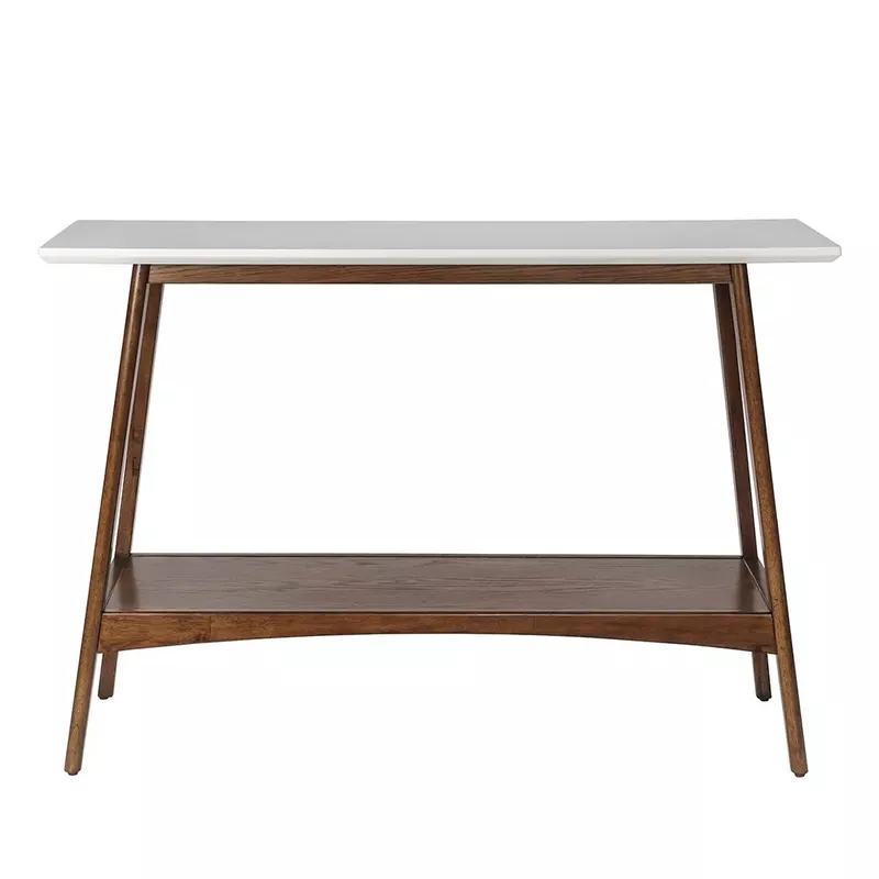 Chandler Pecan Wood Base and White Top Console Table
