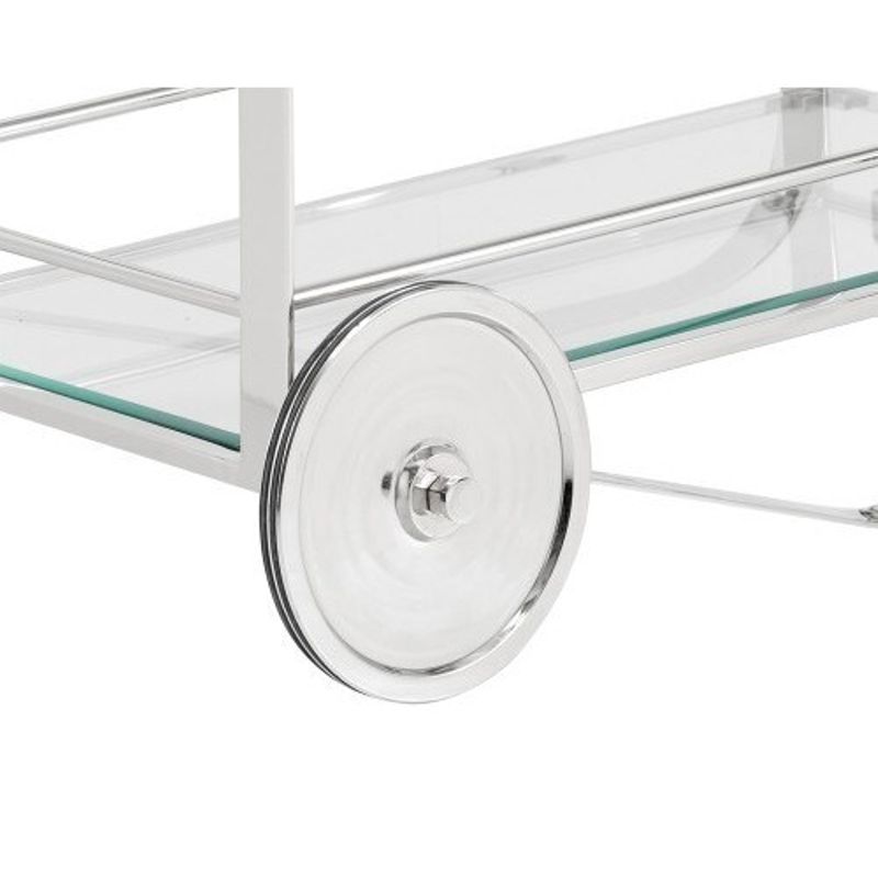 Moncasa Darcy Stainless Steel Wheels Bar Cart - Stainless Steel