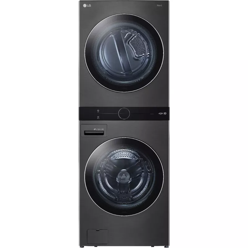 LG 27" Black Steel WashTower With Center Control Single Unit Front Load 4.5 Cu. Ft. Washer And 7.1 Cu. Ft. Gas Dryer Combo