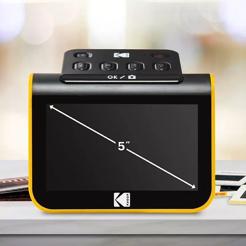Kodak - Film & Slide Scanner, 5” LCD Screen, Portable Photo Viewer Convert Old Film Negatives & Slides to JPEG Digital Photos - Black