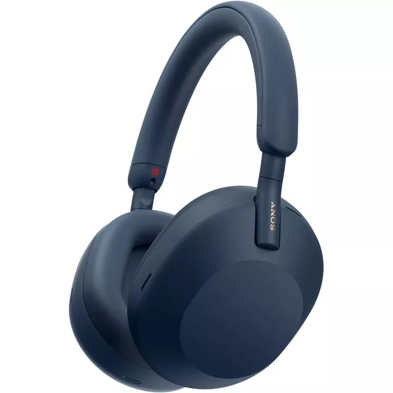 Sony - WH1000XM5 Wireless Noise-Canceling Over-the-Ear Headphones - Blue