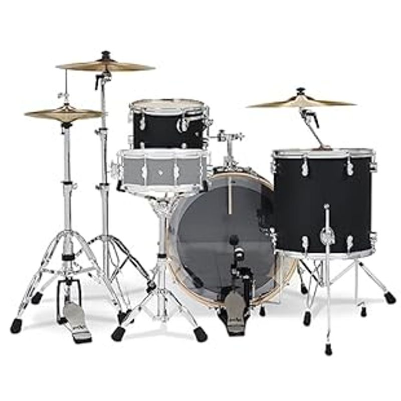 Pacific Drums & Percussion PDP Concept Maple 3-Piece Rock, Satin Black Drum Set Shell Pack (PDCM24RKBK)