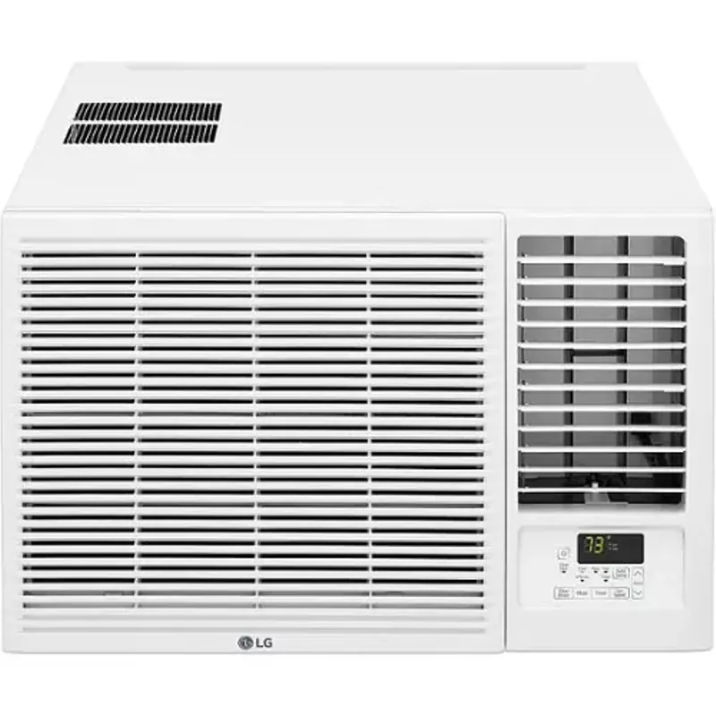 LG - 18,000 BTU 230V Window-Mounted Air Conditioner with 12,000 BTU Supplemental Heat Function - White