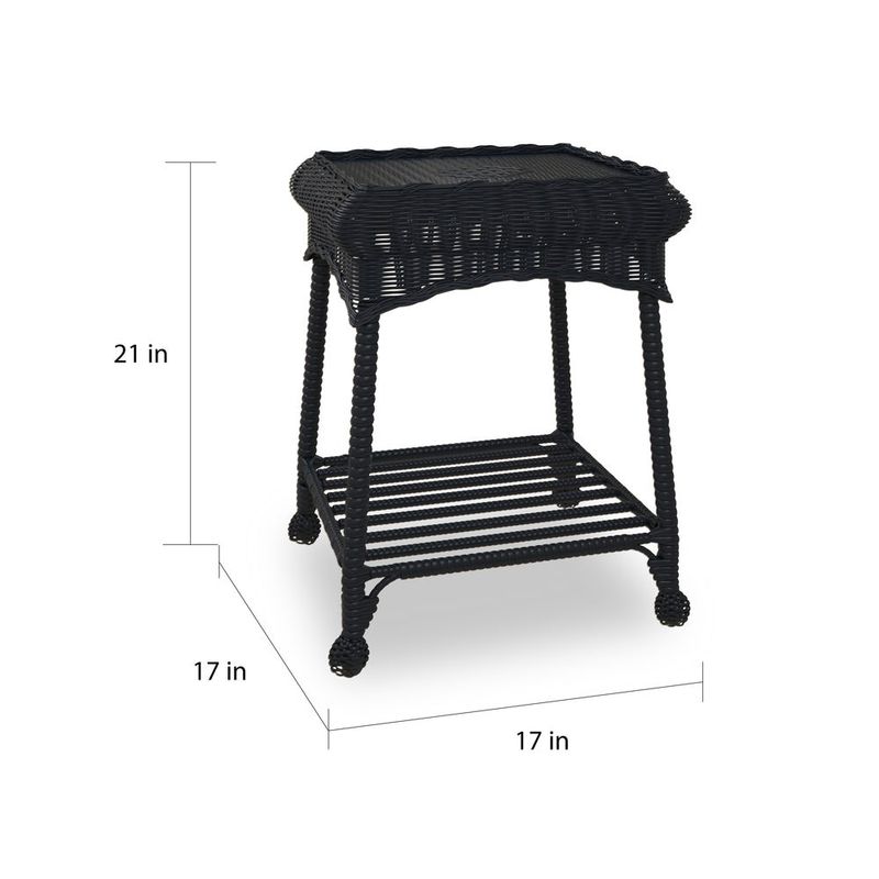 Rent to own Outdoor Wicker Patio End Table Black