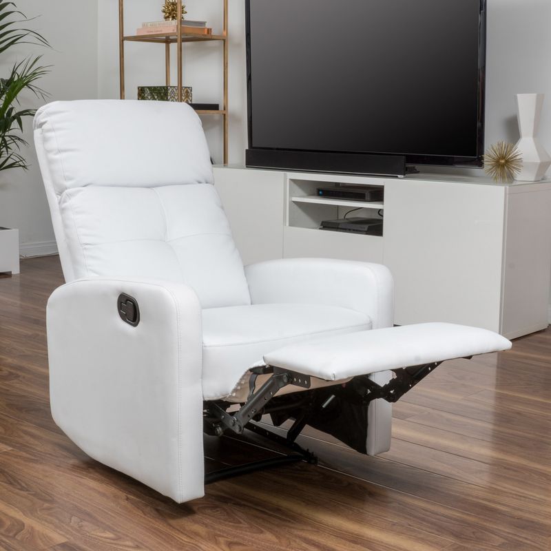 Samedi PU Leather Recliner Club Chair by Christopher Knight Home - White
