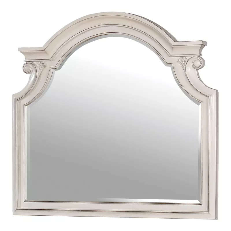 Transitional Mirror in Antique Whitewash