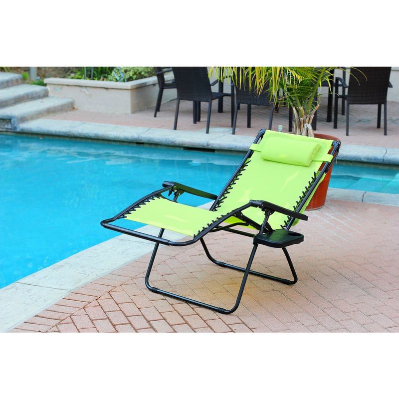 Garden City Oversized Zero Gravity Chair with Sunshade and Drink Tray by Havenside Home - Red