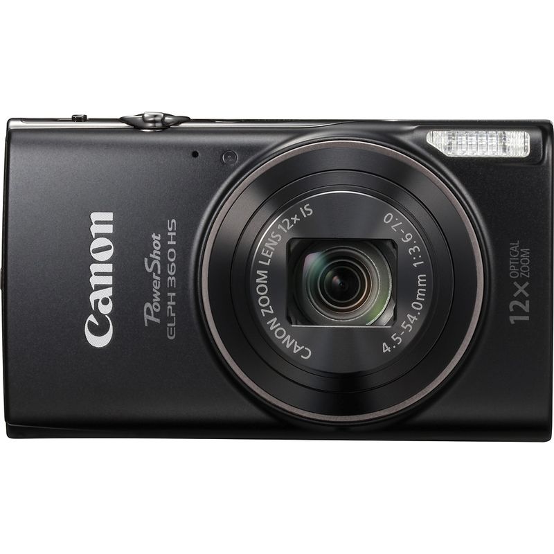 Front Zoom. Canon - PowerShot ELPH 360 20.2-Megapixel Digital Camera - Black
