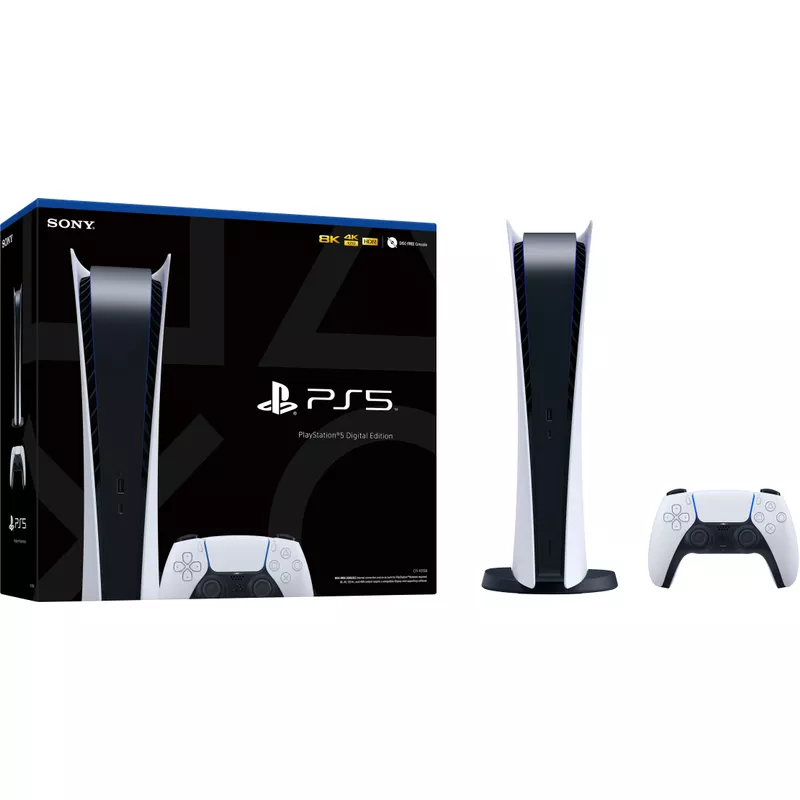 PlayStation 5 Gaming Console Digital Edition With Accessories & Black Controller (Total of 2 Controllers Included)