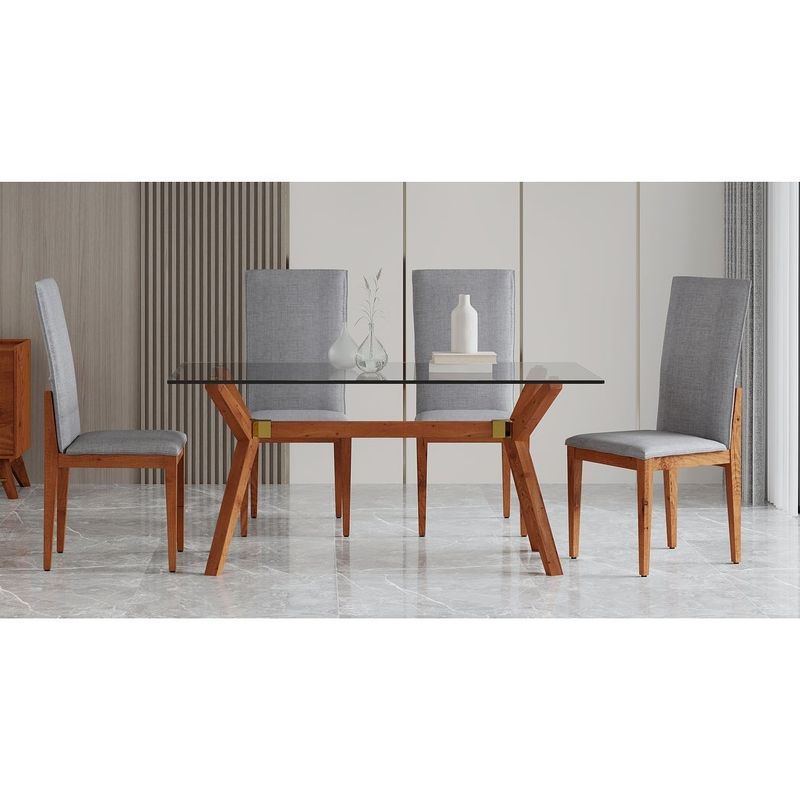 Rye Studio Waldorf Modern Glass Dining Table - White