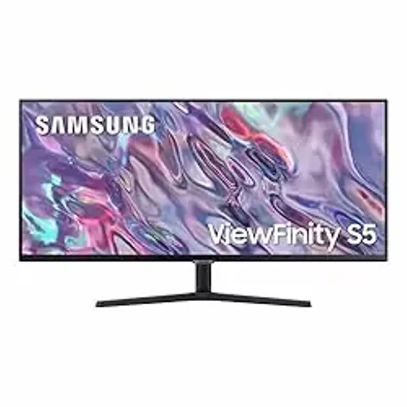 Samsung - 34” ViewFinity S5 Ultrawide QHD 100Hz AMD FreeSync Monitor with HDR10 (DisplayPort, HDMI) - Black