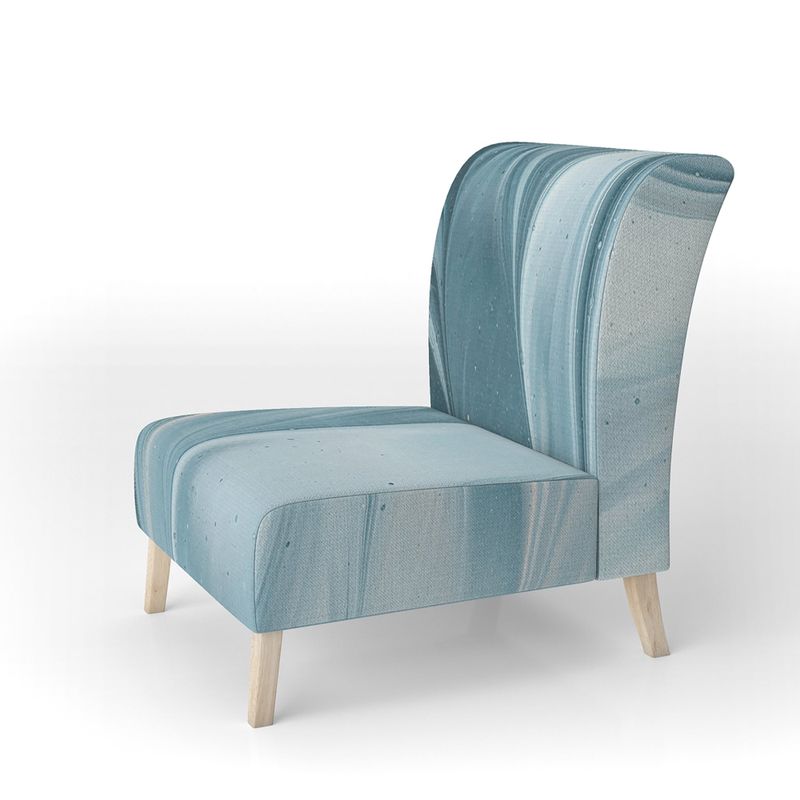 Designart 'Blue Modern Water III' Upholstered Glam Accent Chair - Slipper Chair