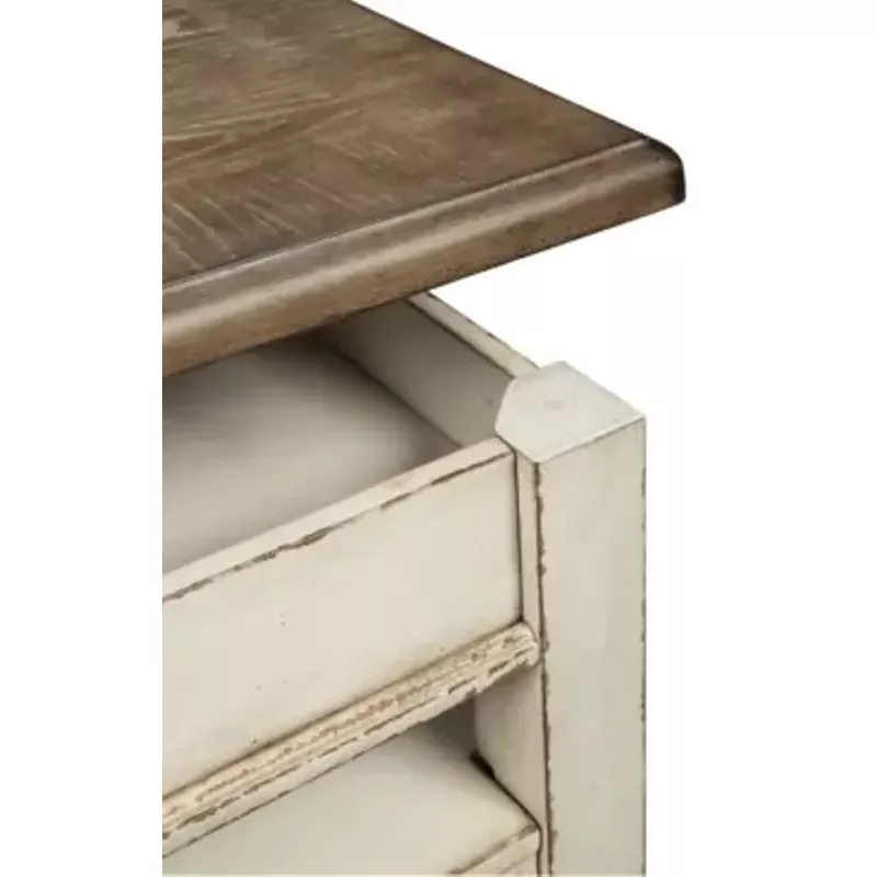 White/Brown Realyn Lift Top Cocktail Table