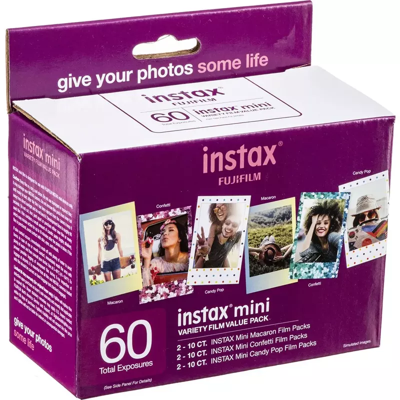Fujifilm Instax Mini 99 Instant Film Camera, Matte Black, Bundle with 2x Instant Daylight and Variety Value Film Pack