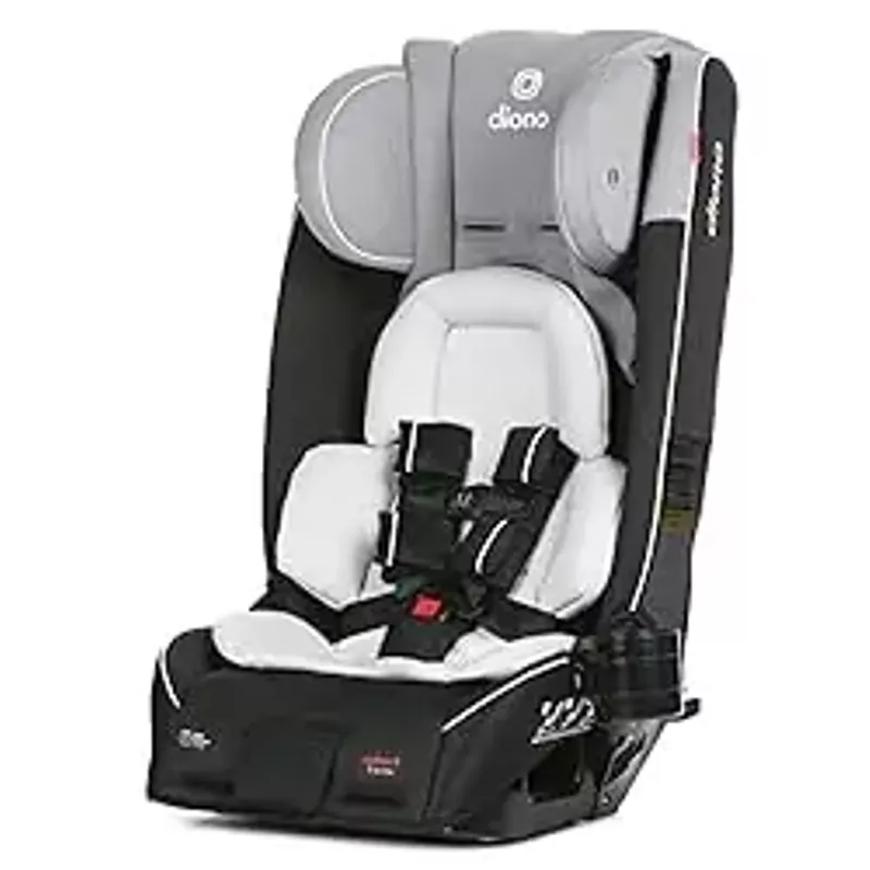 Diono Radian 3RXT Bonus Pack, 4-in-1 Convertible Car Seat, Extended Rear and Forward Facing, 10 Years 1 Car Seat, Slim Fit 3 Across, with 6 Accessories Inc. Baby Car Mirror, Car Seat Protector, Black