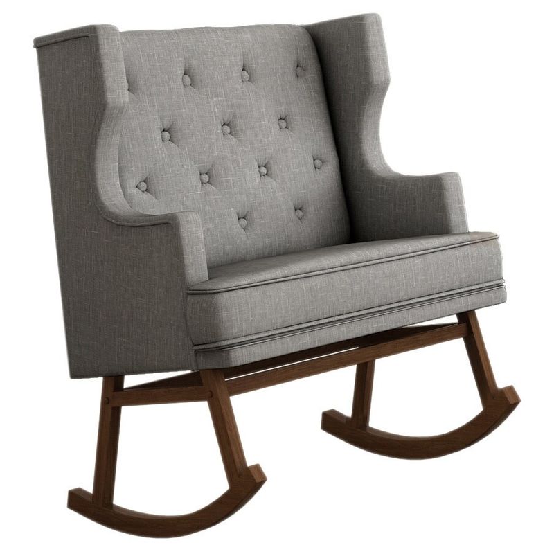 Taylor & Olive Higgins Contemporary Grey Fabric Rocking Chair - Rocking Chair-Grey