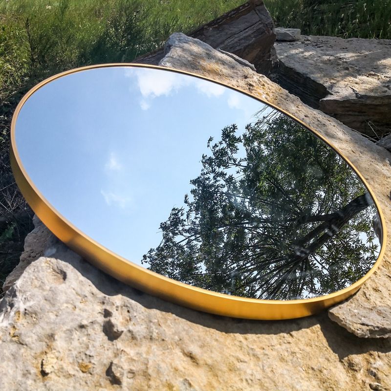 Modern & Contemporary Accent Mirror - 28''W - Gold