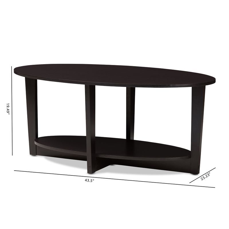 Contemporary Dark Brown Coffee Table by Baxton Studio