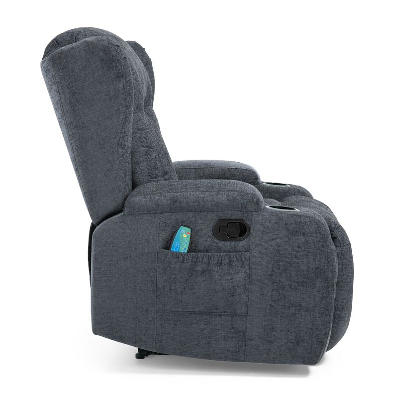 Lavonia Indoor  Pillow Tufted Massage Recliner by Christopher Knight Home - Black + Charcoal