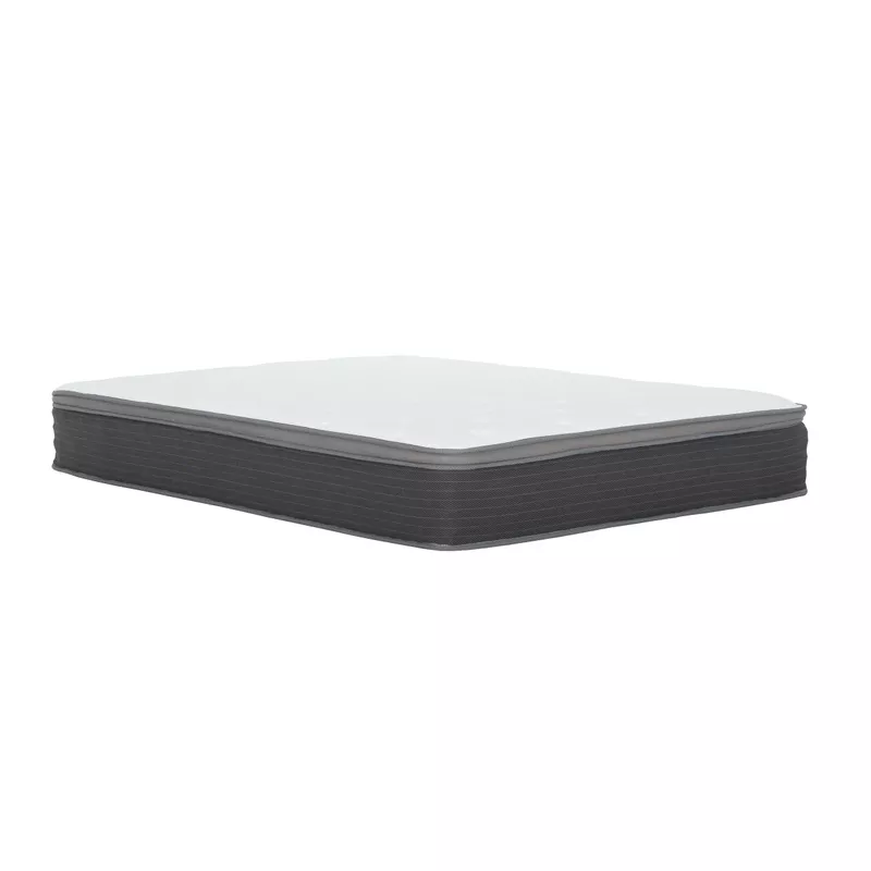 Carter Full Dark Grey Platform Bed with Equilibria 12 in. Pocket Spring Mattress