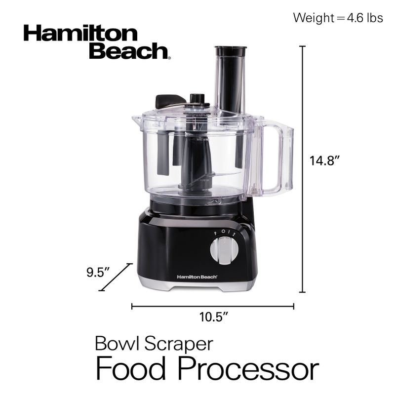 Hamilton Beach 8 Cup Food Processor with Built-In Bowl Scraper - Black