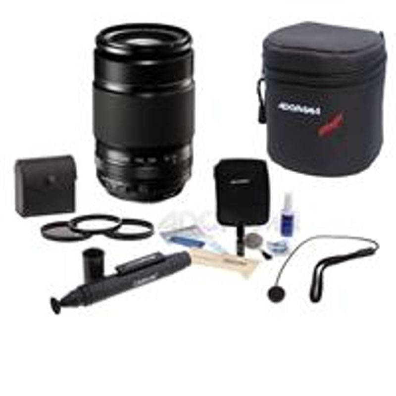Fujifilm XF 55-200mm (83-300mm) F3.5-4.8 R LM OIS Lens - Bundle With 62mm Filter Kit (UV/CPL/ND2), Soft Lens Case, Cleaning Kit,...