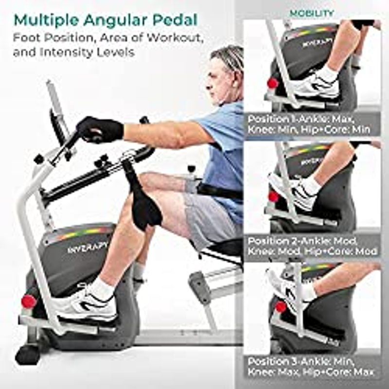 Inverapy by Innova RCT2025 Recumbent Cross Trainer with Swivel Seat & Leg Harness