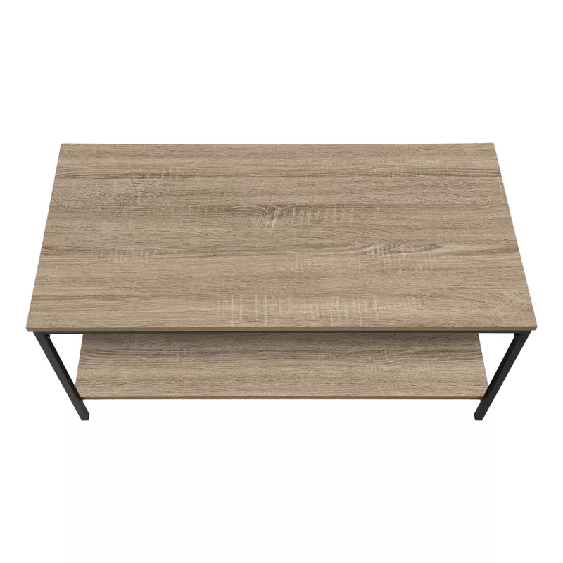 Coffee Table/ Accent/ Cocktail/ Rectangular/ Living Room/ 40"L/ Metal/ Laminate/ Brown/ Black/ Contemporary/ Modern
