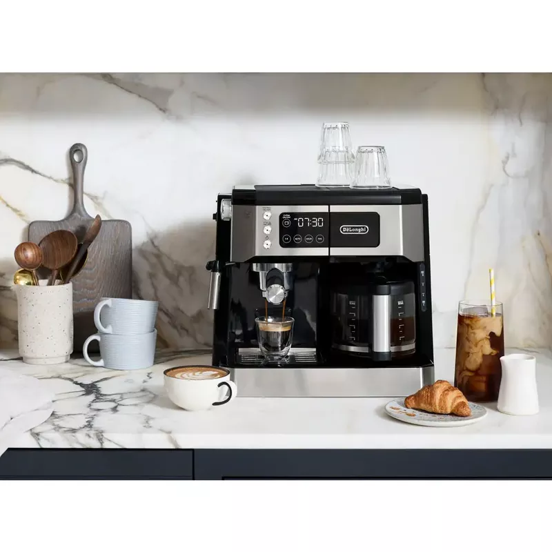 De'Longhi - Digital All-in-One Combination Coffee and Espresso Machine - Black and Stainless Steel