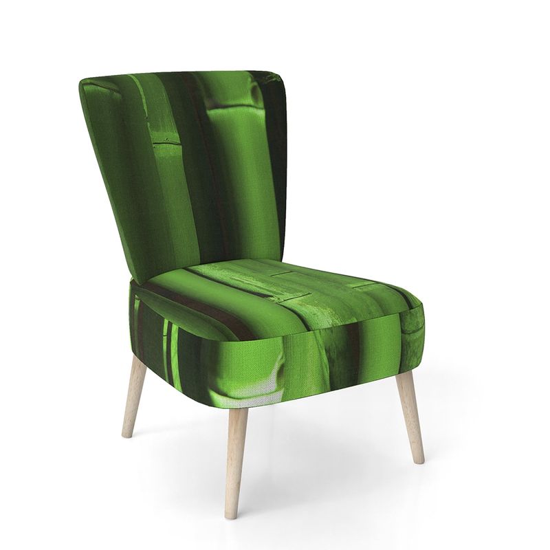 Designart 'Green Bamboo Forest' Upholstered Floral Accent Chair - Slipper Chair