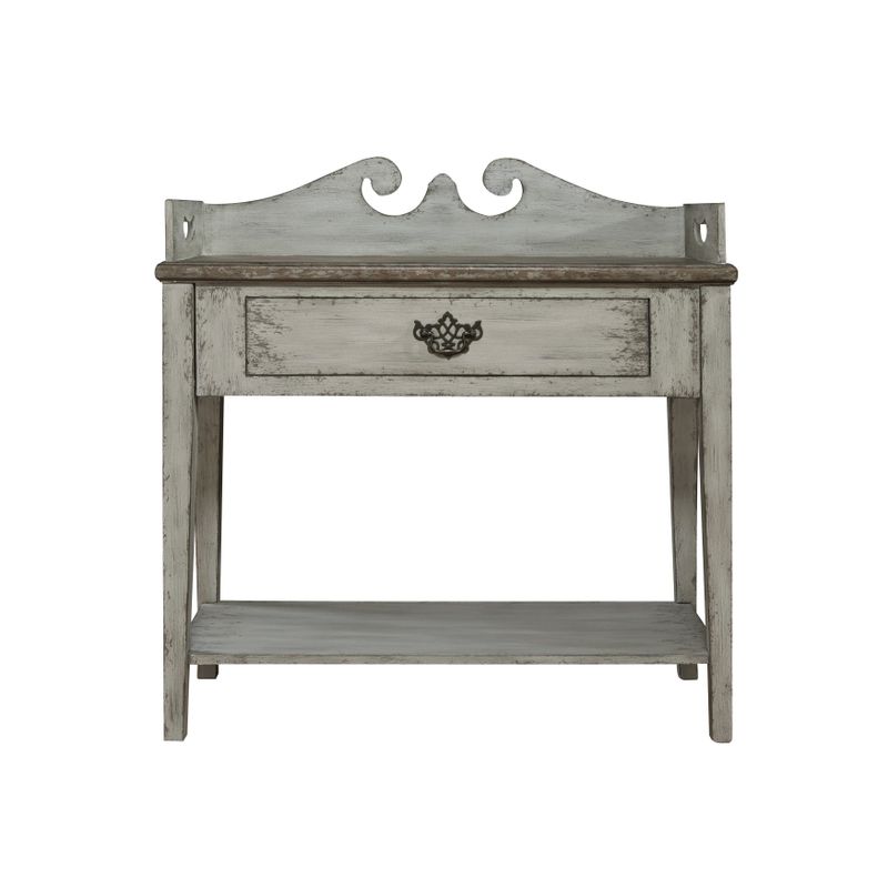 Sophia Weathered Grey Accent Table - Color: White