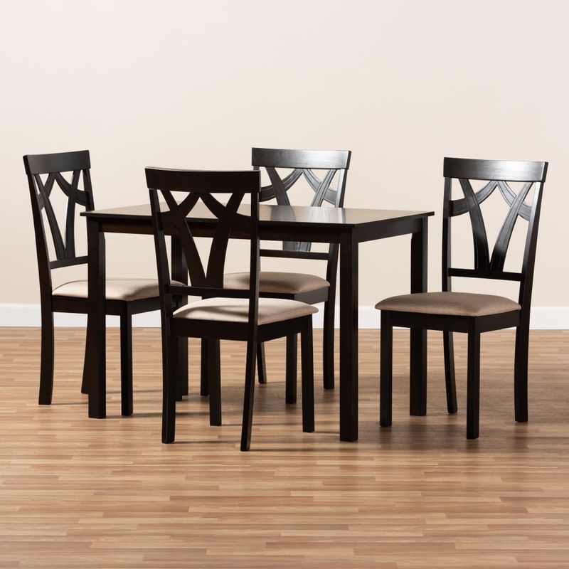 Copper Grove Cyril Contemporary Fabric Finished 5-Piece Dining Set - Brown