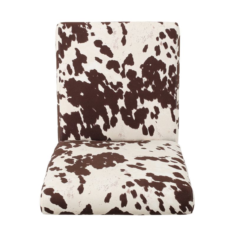 Pertica Patterned Upholstered Dining Chairs (Set of 4) by Christopher Knight Home - Milk Cow + Espresso