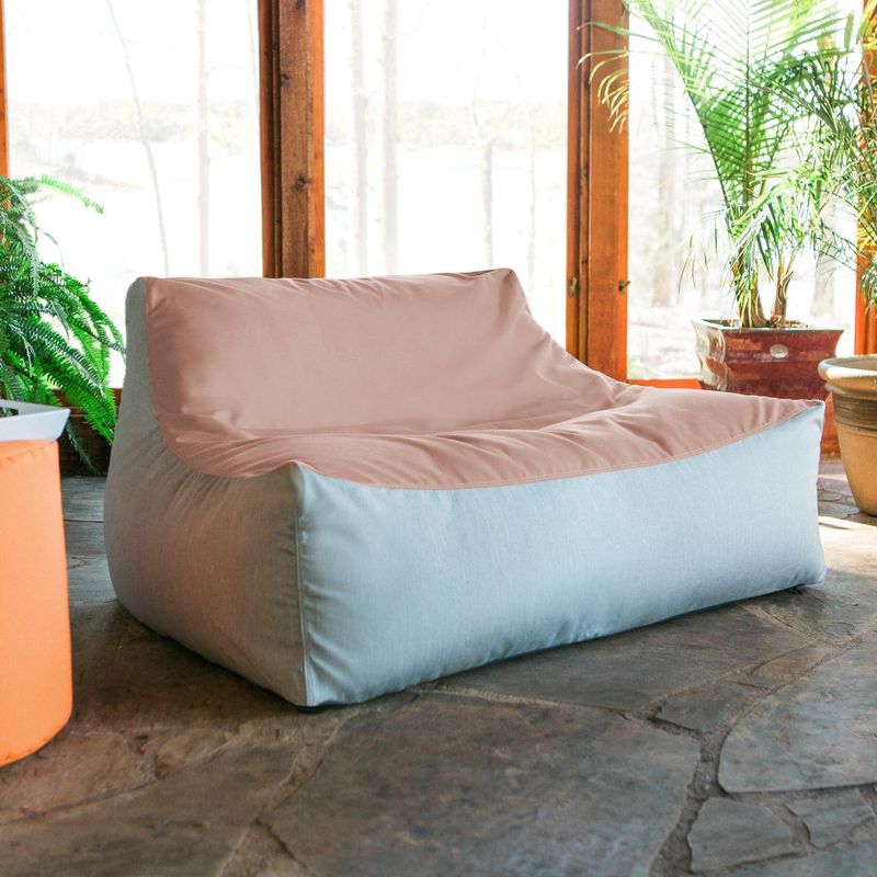 Jaxx Lavista Outdoor Bean Bag Loveseat / Modern Patio Sofa - Flax