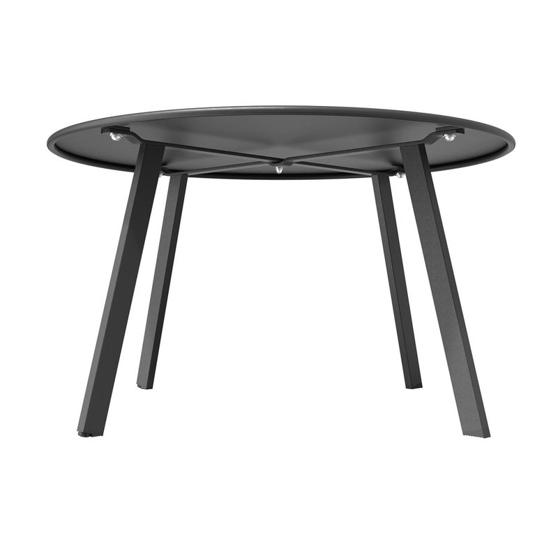 Clihome Weather Resistant Round Steel Patio Large Coffee Table - Yellow