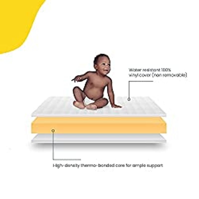 Safety 1st Heavenly Dreams Baby Crib & Toddler Bed Mattress, Waterproof Cover, Firm, Fits Standard Size Cribs & Toddler Beds, White, 1...