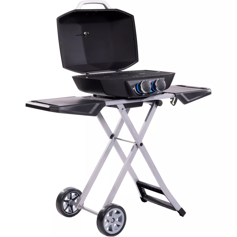 Pit Boss - 2-Burner Portable Gas Grill with Collapsible Cart - Black Sand