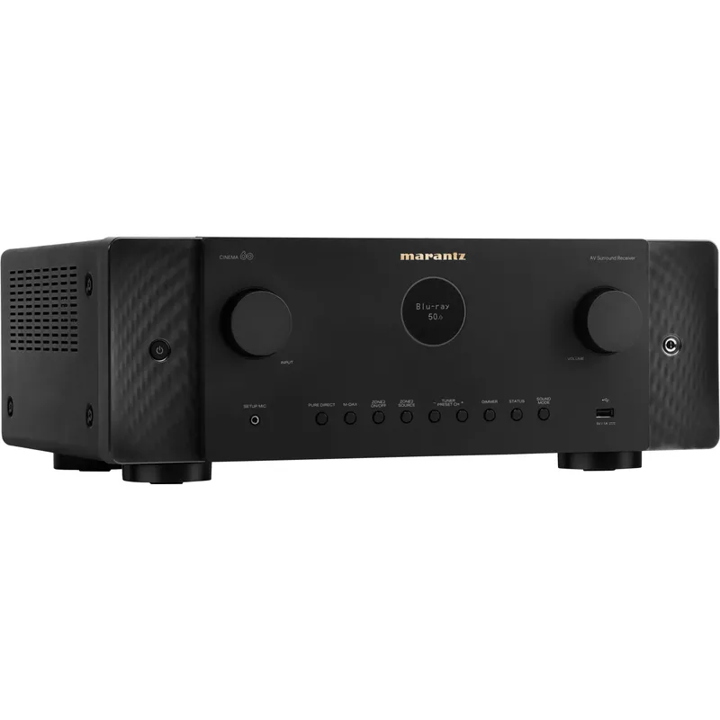 Marantz - Cinema 60 100W 7.2-Ch Bluetooth Capable with HEOS 8K Ultra HD HDR Compatible A/V Home Theater Receiver with Alexa - Black