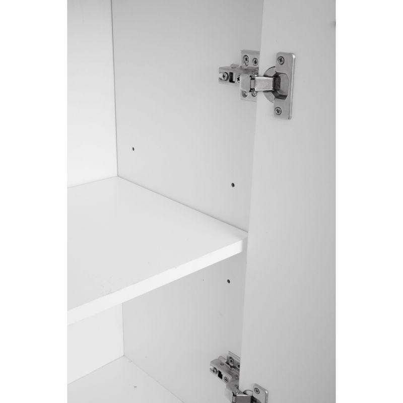 Standing Bathroom Linen Tower Storage Cabinet, White - Wide