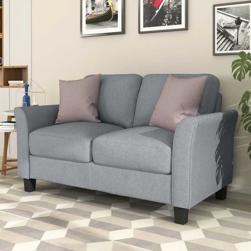 Elegant Living Room Furniture Loveseat Sofa and 3-Seat Sofa - Black