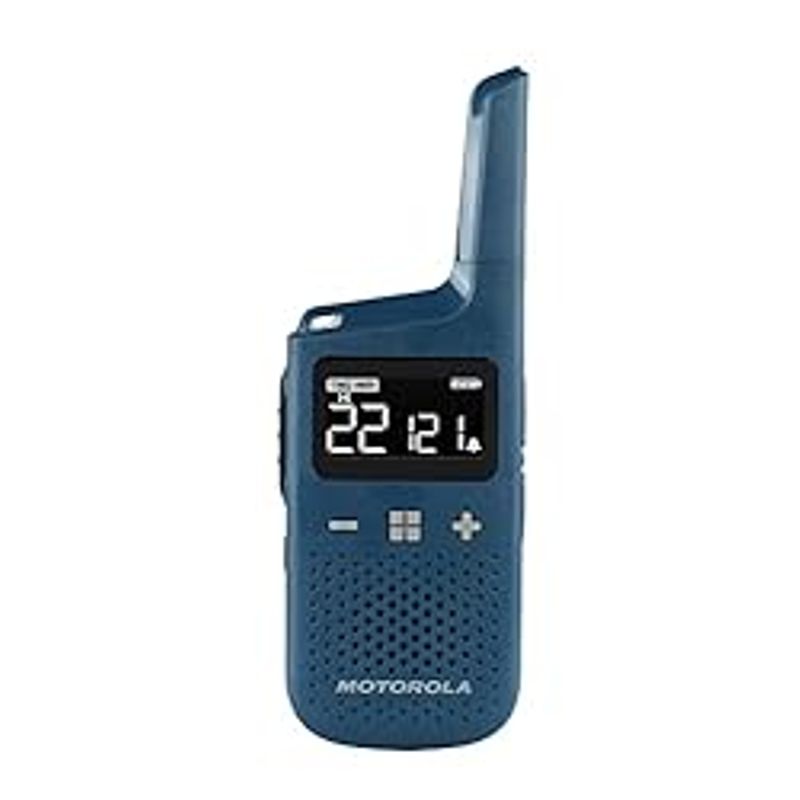 Motorola Solutions, Portable FRS, T383, Talkabout, Two-Way Radios, Rechargeable, W/ Charging Dock, 22 Channel, 25 Mile, Blue, 2 Pack