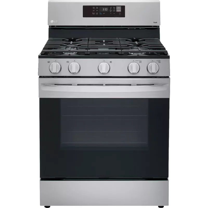 LG - 5.8 Cu. Ft. Smart Freestanding Gas True Convection Range with EasyClean and AirFry - Stainless Steel