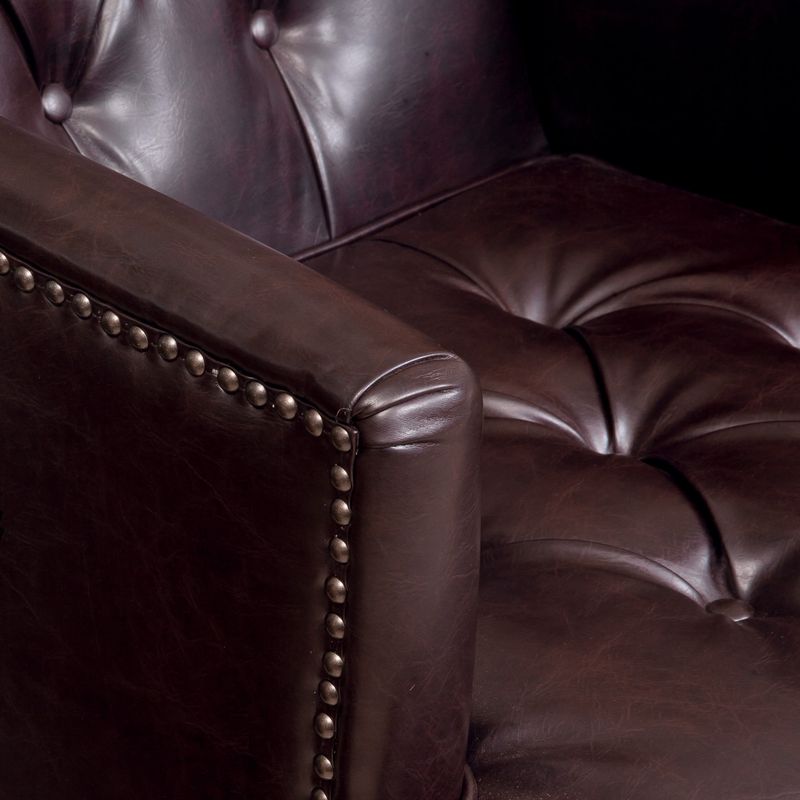Malone Brown Leather Club Chair by Christopher Knight Home - Malone Brown Leather Club Chair