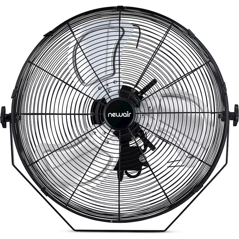 NewAir - 4650 CFM 20" Outdoor High Velocity Floor or Wall Mounted Fan with 3 Fan Speeds and Adjustable Tilt Head - Black