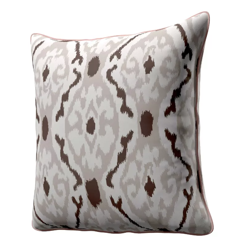 Contemporary Cotton 20" x 20" Throw Pillows in Latte (Set of 2)