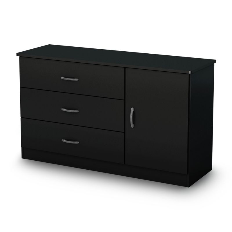South Shore Libra 3-drawer Dresser with Door - Pure Black
