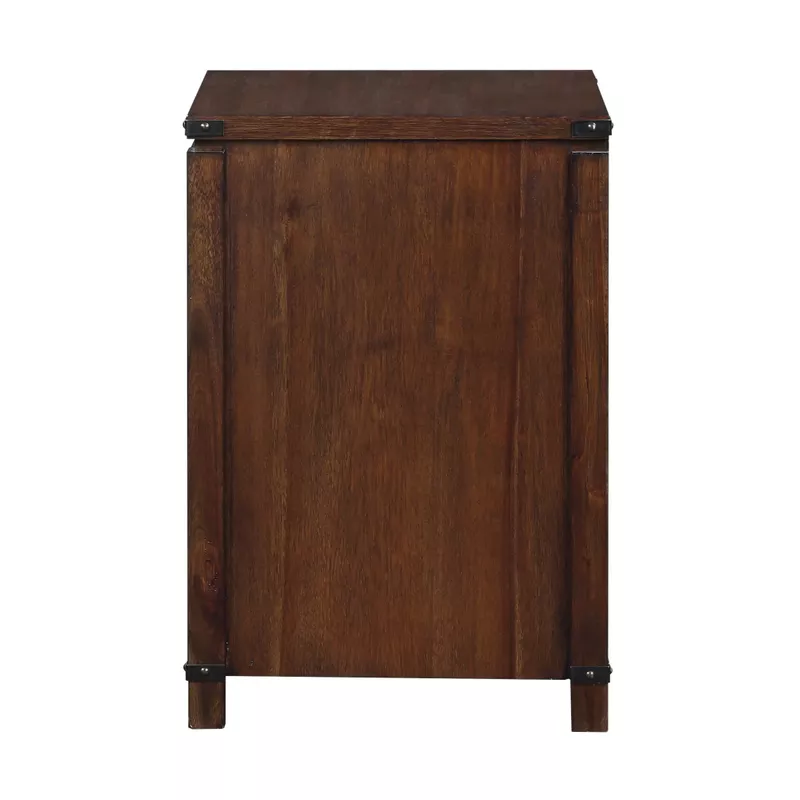 OS Home & Office Furniture Two Drawer File Cabinet in Brushed Walnut Wood Veneer - Brown - Letter